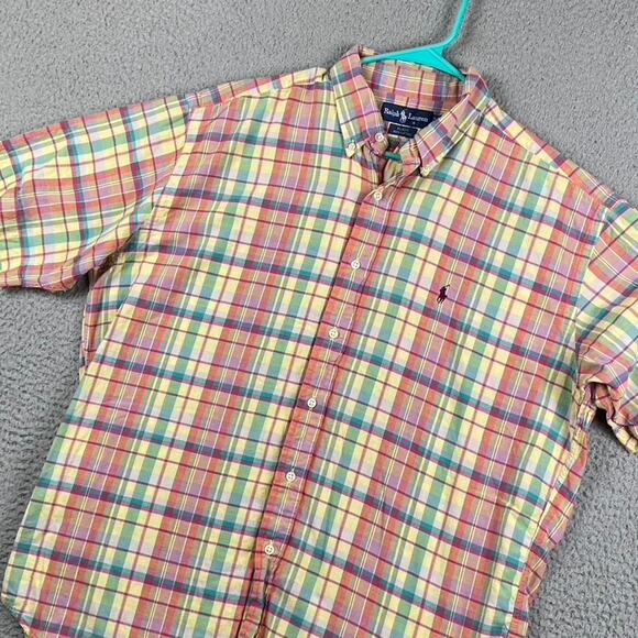 VTG Ralph Lauren Blake Button Shirt Men's Large Preppy Plaid Causal Classic - Picture 2 of 8